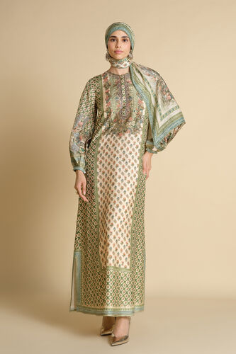 Rhiannon Printed Silk Stole - Ivory, Ivory, image 2